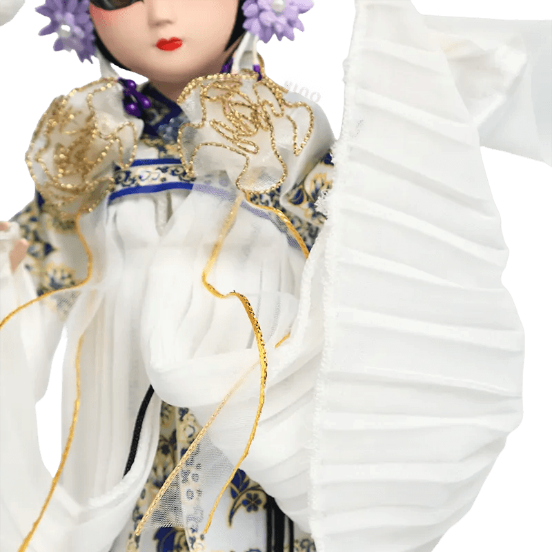 9-Inch Handmade Chinese Doll – Peking Opera Legendary White Snake Collectible - SinoCultural -- XJP0903