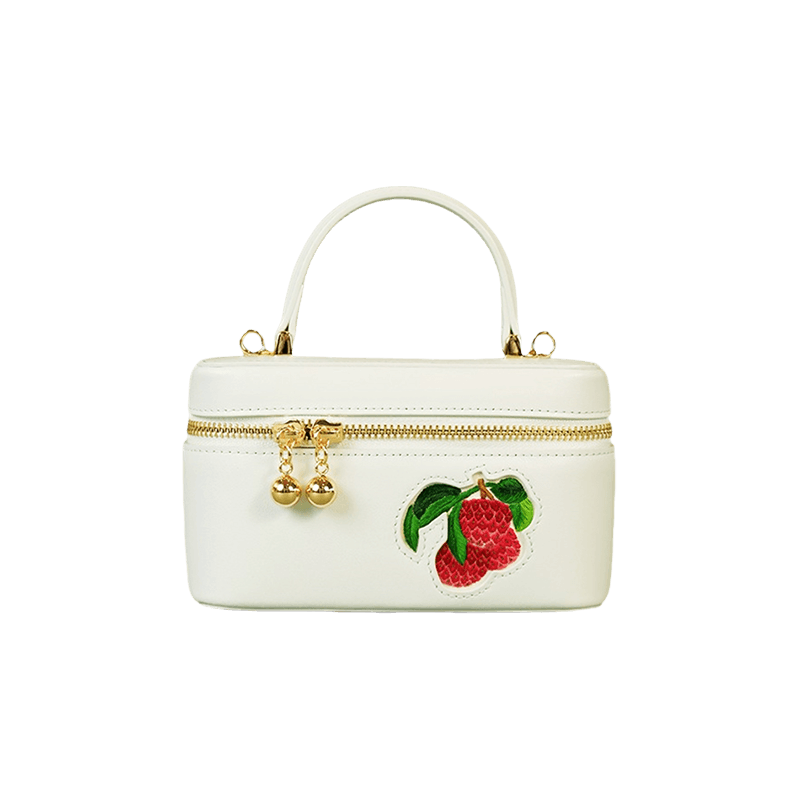 Handcrafted Embroidered Lychee Makeup Bag - SinoCultural -- BXW06WCS189A01