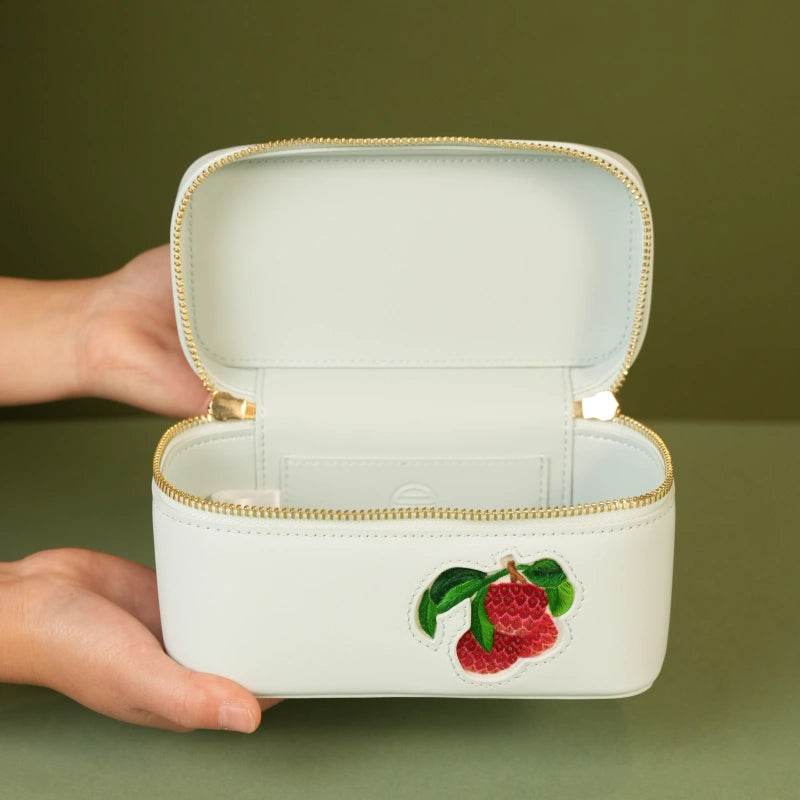 Handcrafted Embroidered Lychee Makeup Bag - SinoCultural -- BXW06WCS189A01