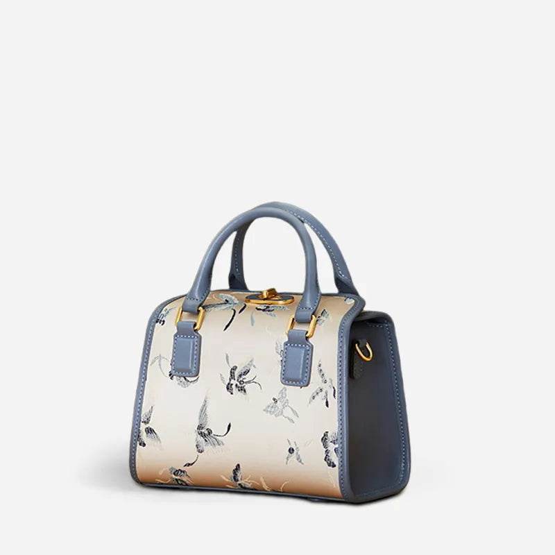 Brocade Boston Black Bag Butterfly Designer Women Handbag - SinoCultural -- JD170615-1