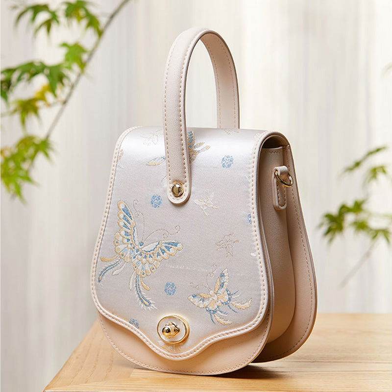 Brocade Jacquard Butterfly Designer Saddle Bag - SinoCultural -- P1206260401 -