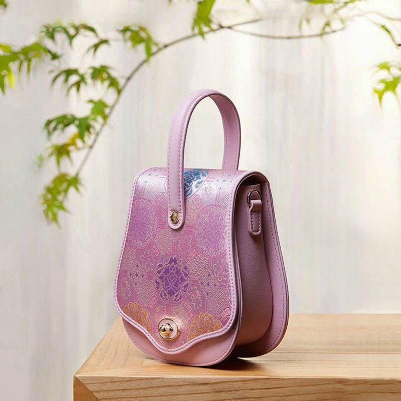 Brocade Jacquard Butterfly Designer Saddle Bag - SinoCultural -- P1206260402LP-1 -