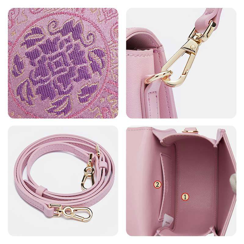 Brocade Jacquard Butterfly Designer Saddle Bag - SinoCultural -- P1206260402LP-1 -