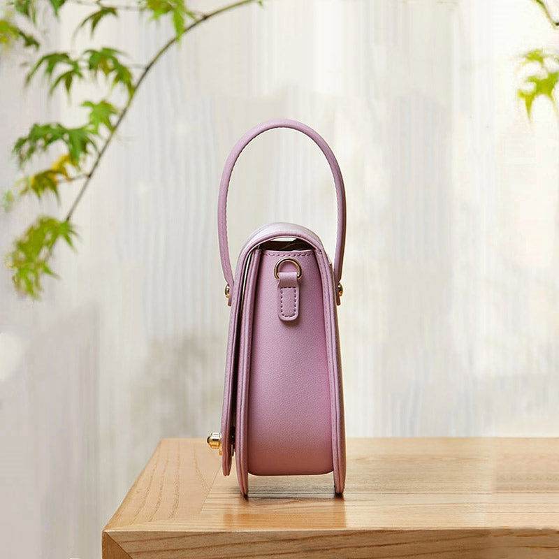 Brocade Jacquard Purple Floral Designer Saddle Bag - SinoCultural -- P1206260402LP-2 -