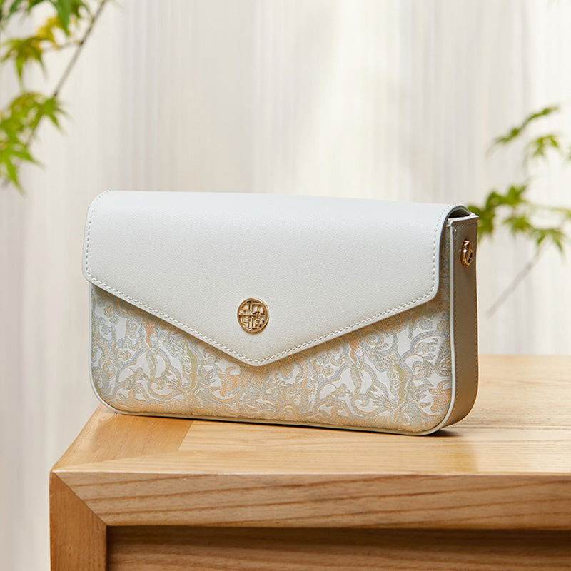 Brocade Jacquard Chic Elegant Lady Blue Evening Clutch Bag - SinoCultural -- P120646004LG-1 -
