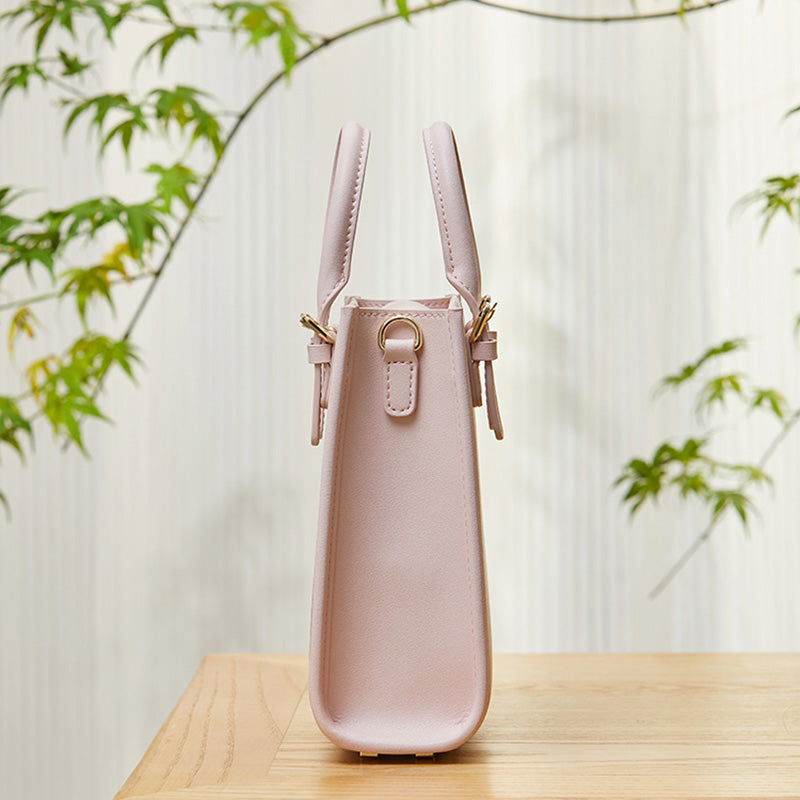 Brocade Jacquard Mulberry Silk Pink Women Floral Handbag - SinoCultural -- P12063904 -