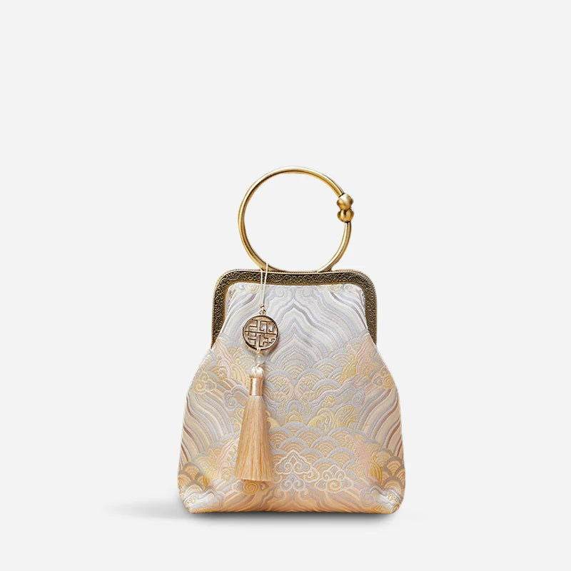 Brocade Jacquard New Chinese Style Kiss Lock Purse - SinoCultural -- P17062204