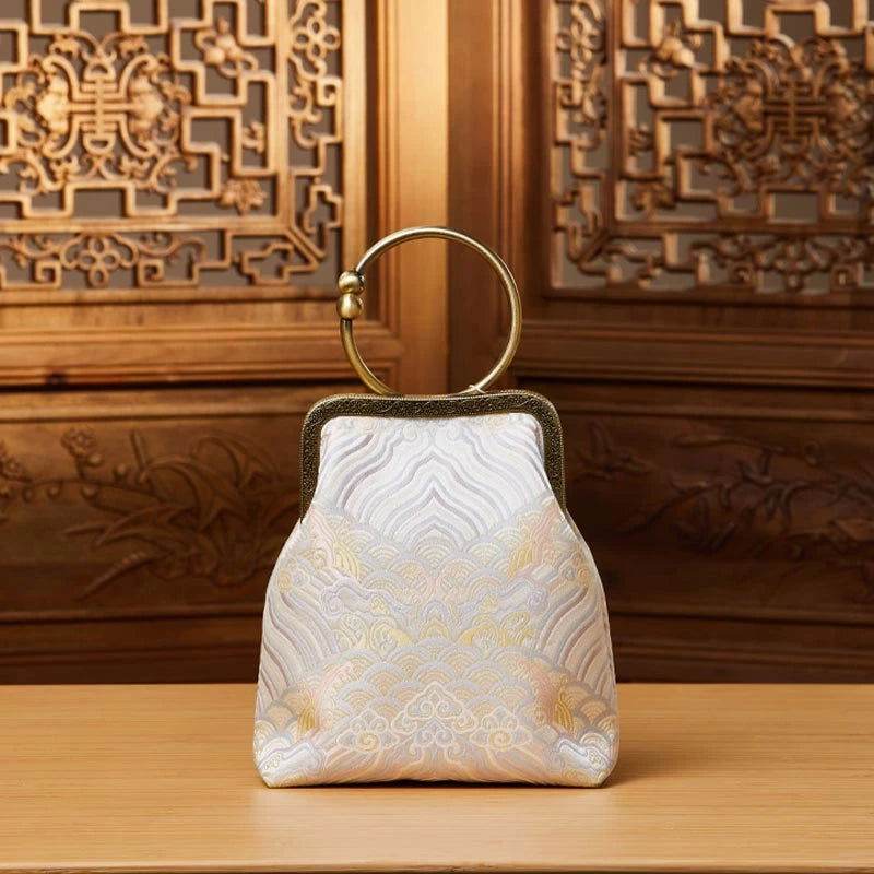 Brocade Jacquard New Chinese Style Kiss Lock Purse - SinoCultural -- P17062204