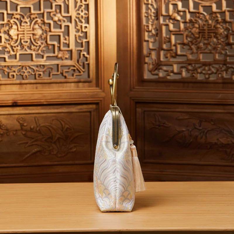 Brocade Jacquard New Chinese Style Kiss Lock Purse - SinoCultural -- P17062204