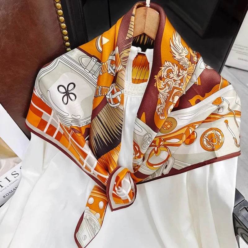 Mulberry Silk 14 Momme Silk Square Scarf 88x88 cm - SinoCultural -- CXFJ010 -