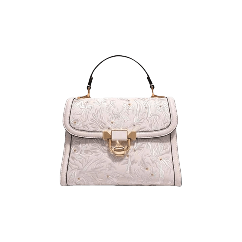 Embroidery Leather Handbag Dunhuang Culture Designer Bag - SinoCultural -- CXXB054B -