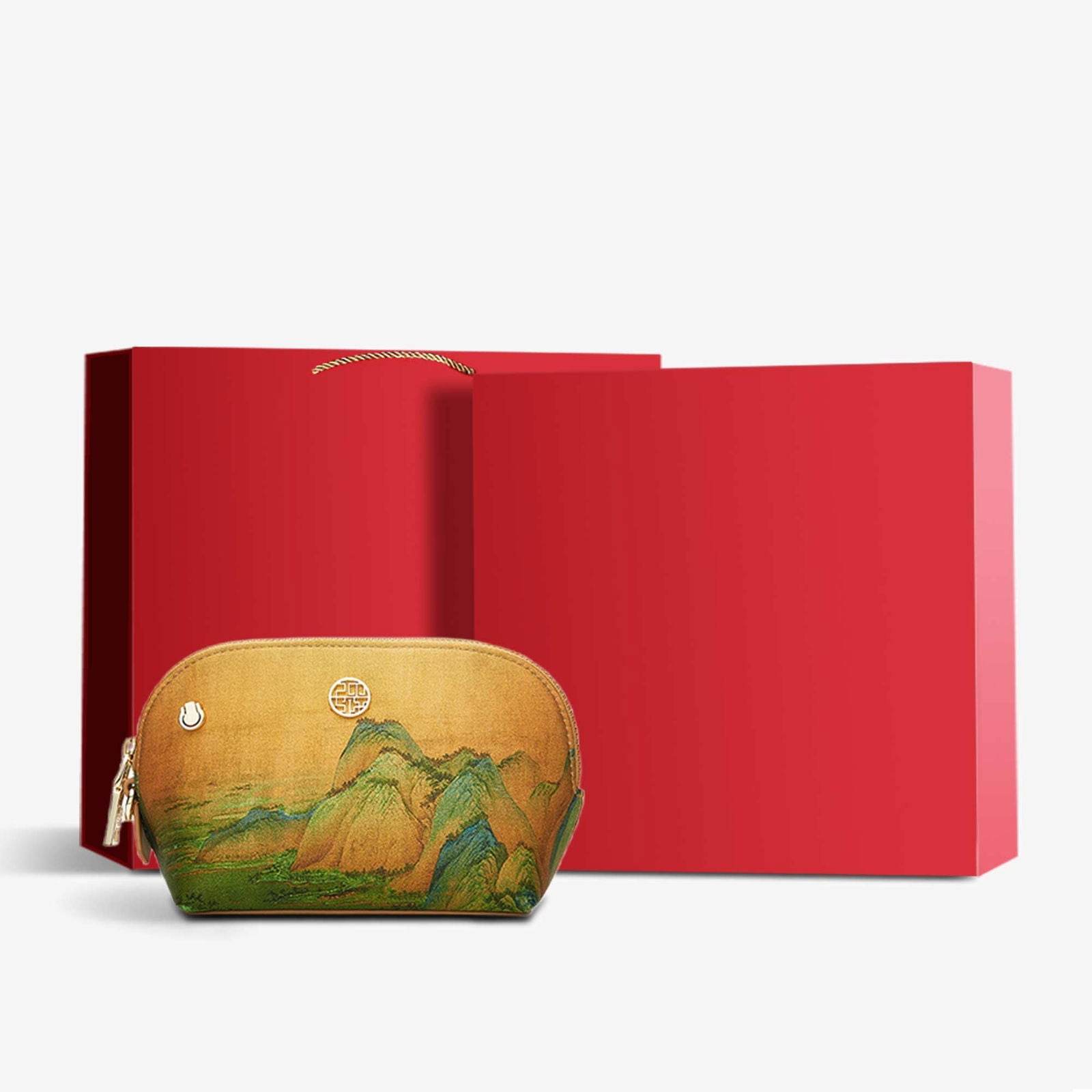 Chinese Ancient Painting Mulberry Silk Luxury Clutch Bag Wallet - SinoCultural -- P170086