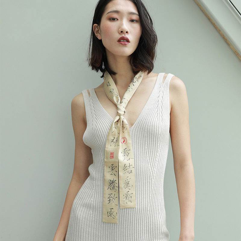 Mulberry Silk 16 Momme Narrow Scarf for Elegant Accessories 140x5cm - SinoCultural -- LS009
