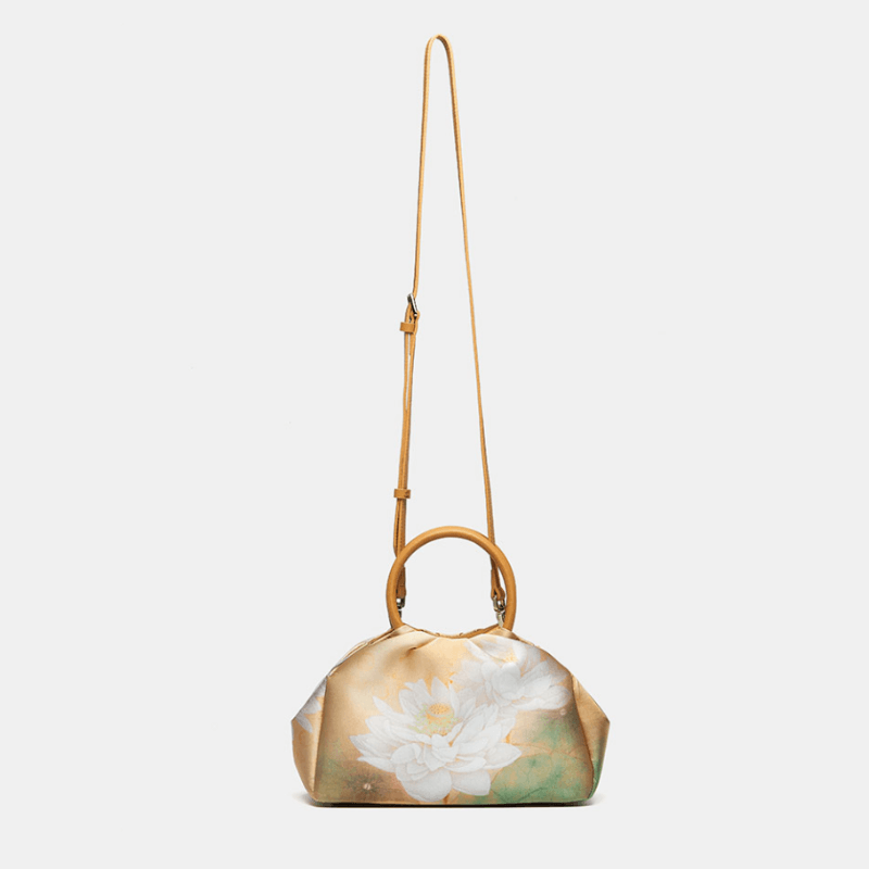 Mulberry Silk Chinese Style Yellow Bamboo Handbag - SinoCultural -- P220291-2