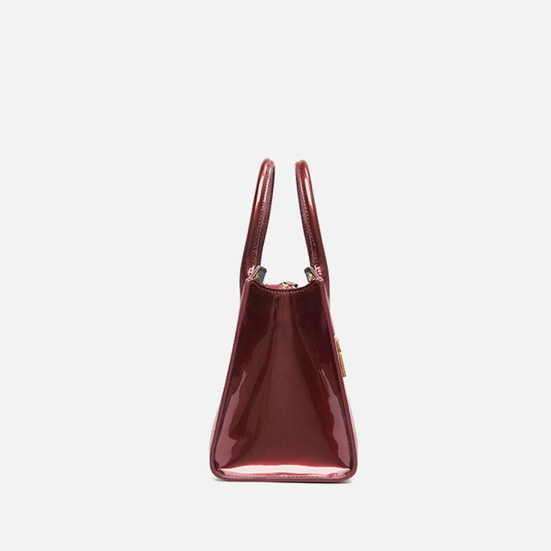 Chinese Style Leather Red Tote Bag Women's Wedding Handbag - SinoCultural -- P120483