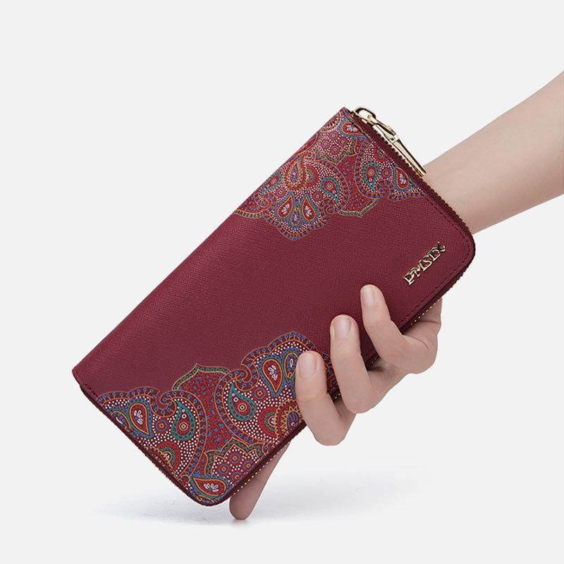 Chinese Style Leather Red Wedding Women's Wallet - SinoCultural -- P201412-1