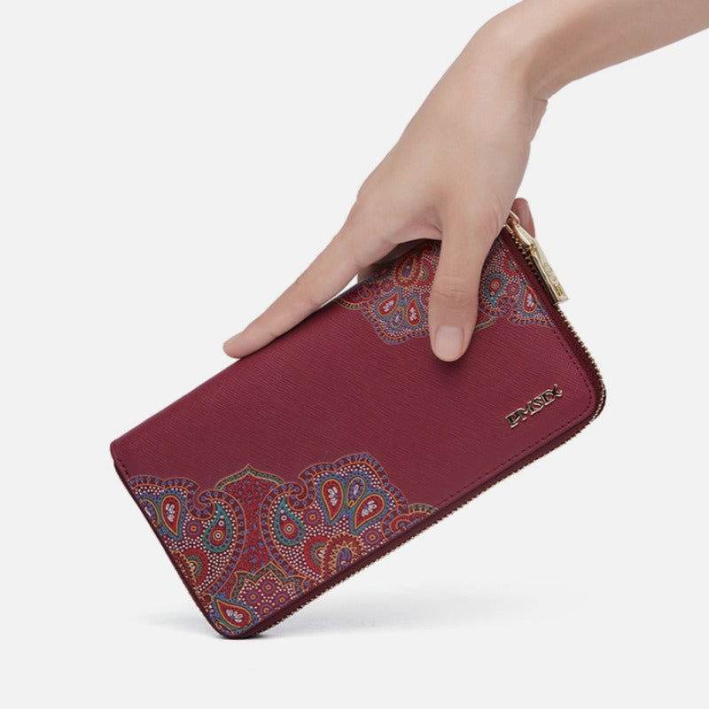 Chinese Style Leather Red Wedding Women's Wallet - SinoCultural -- P201412-1