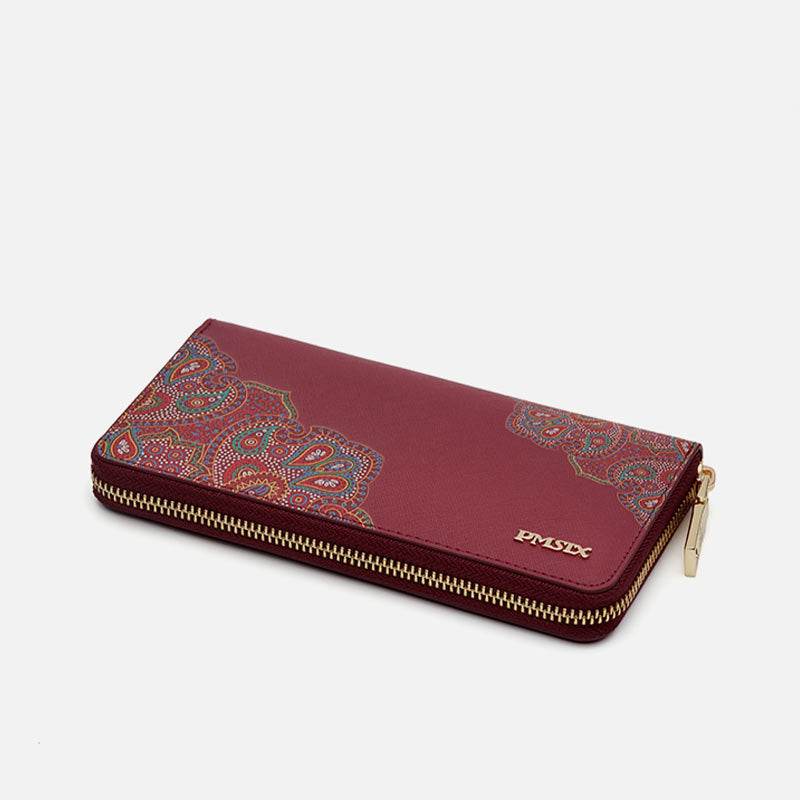 Chinese Style Leather Red Wedding Women's Wallet - SinoCultural -- P201412-1