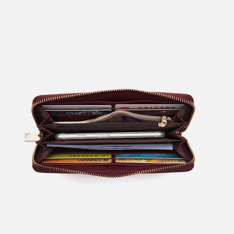 Chinese Style Leather Red Wedding Women's Wallet - SinoCultural -- P201412-1