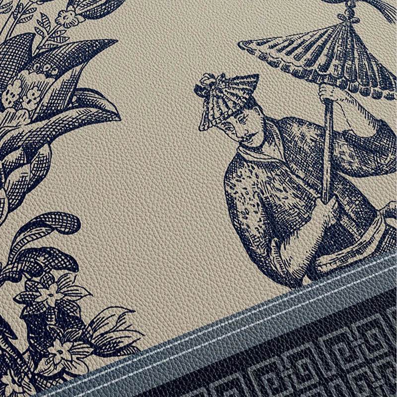 Chinoiserie Blue and White PVC Round Table Mat - SinoCultural -- TM018A50