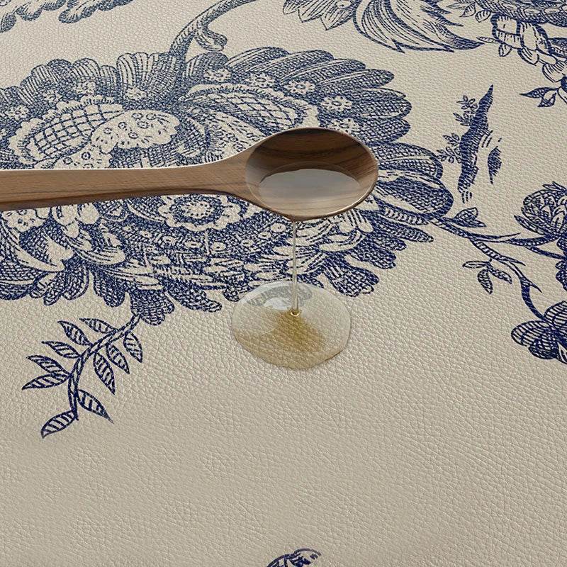 Chinoiserie Blue and White PVC Round Table Mat - SinoCultural -- TM018A50