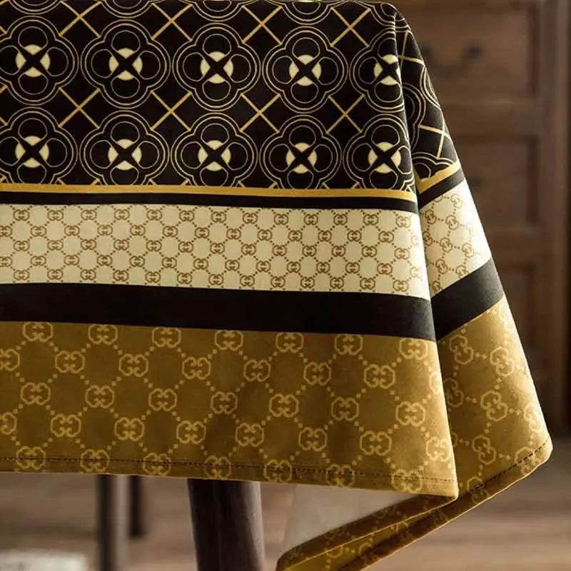 Chinoiserie Classical Bamboo Rectangular Black and White Tablecloth - SinoCultural -- TC022WB85