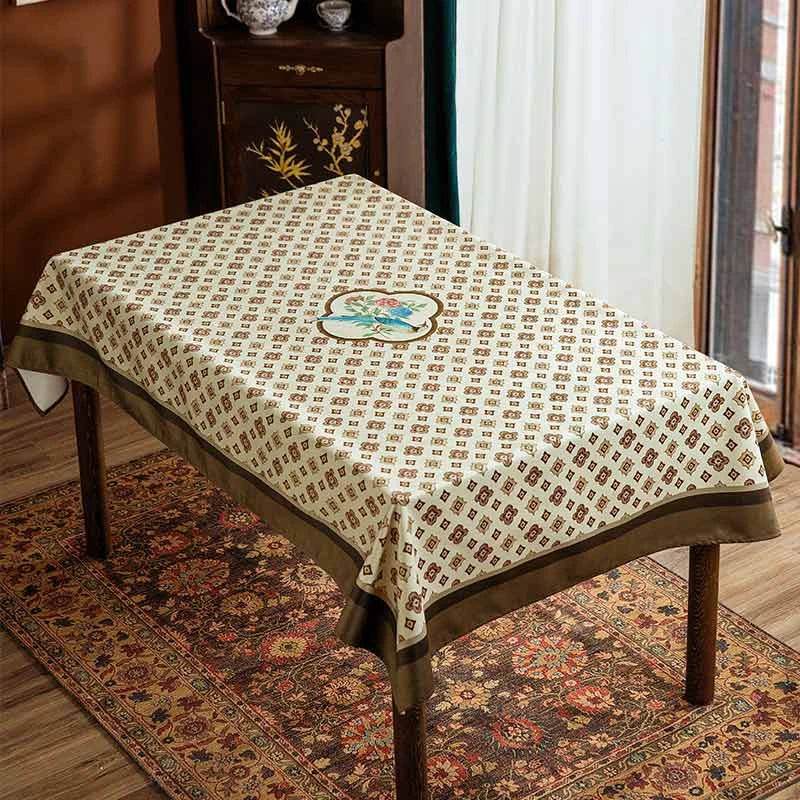 Chinoiserie Coffee Table Cover Pattern Design Tablecloth - SinoCultural -- TC016W85