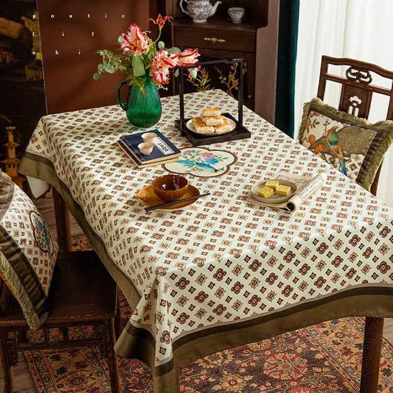 Chinoiserie Coffee Table Cover Pattern Design Tablecloth - SinoCultural -- TC016W85