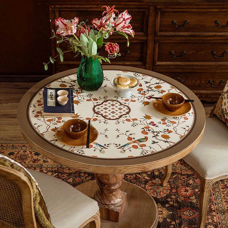 Chinoiserie Mid-Centry Modern Wash-free Round Table Mat - SinoCultural -- TM013A50