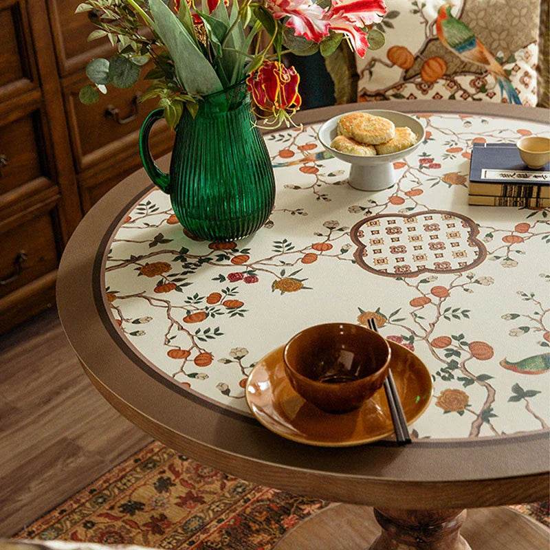 Chinoiserie Mid-Centry Modern Wash-free Round Table Mat - SinoCultural -- TM013A50
