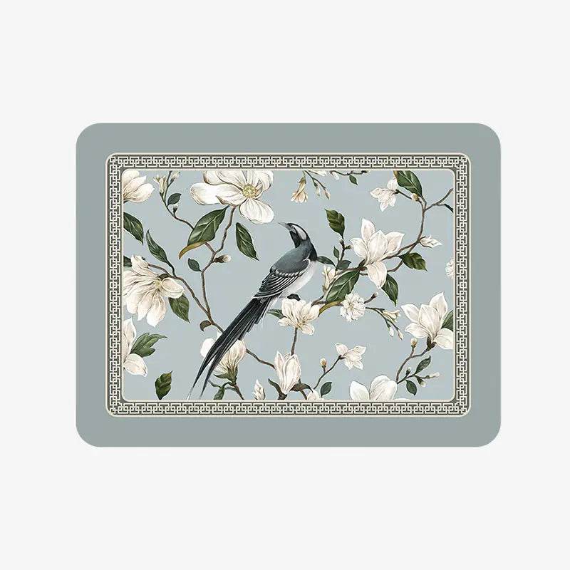 Chinoiserie Kitchen & Bathroom Counter Leather Placemat - SinoCultural -- TM047A1414 -