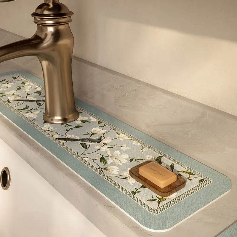 Chinoiserie Kitchen & Bathroom Counter Leather Placemat - SinoCultural -- TM047A1414 -