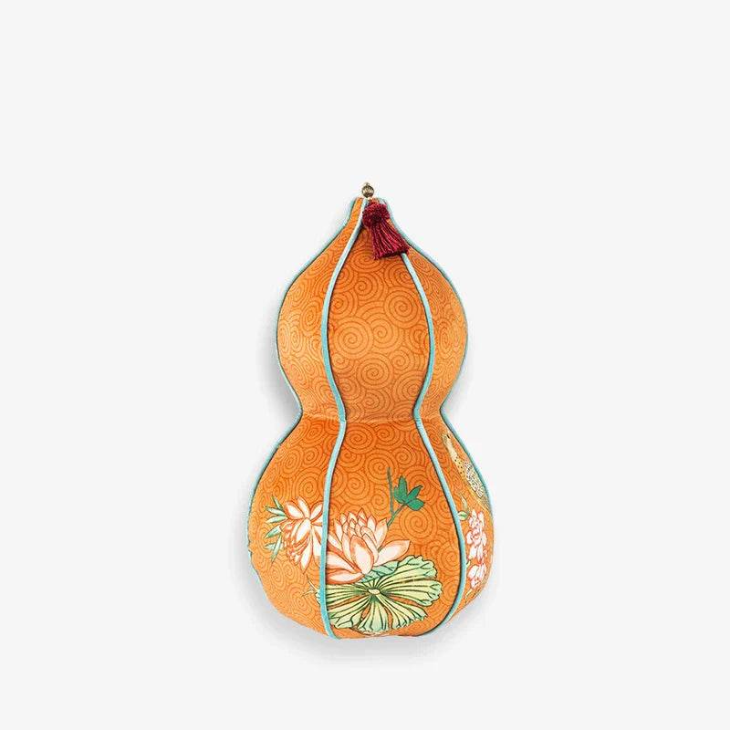 Chinoiserie Lantern-Shaped Throw Pillow Orange Hydrangea Dream - SinoCultural -- SJZBZ029A01 -