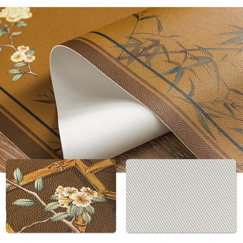 Chinoiserie Leather Waterproof Oil-proof Dining Table Mat - SinoCultural -- TM012A6060 -