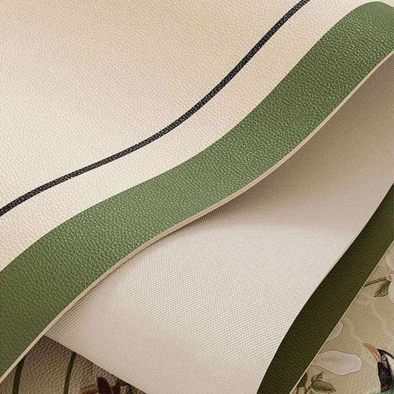 Chinoiserie Luxury Spring Leather Table Mat Waterproof & Heat-Resistant - SinoCultural -- TM055A6060