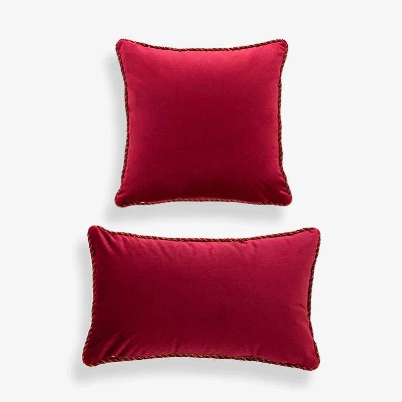 Chinoiserie Oriental Elegance Red Pillow Cushion Floral Reverie - SinoCultural -- SJZBZ032A01 -
