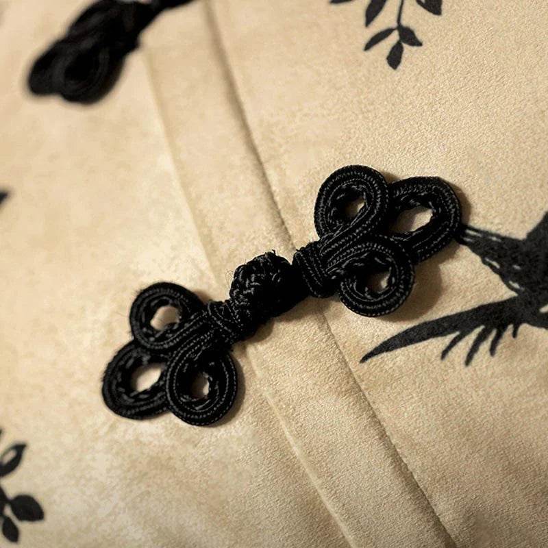 Chinoiserie Original Flower Throw Pillow Cushion Vintage Ink Blossom - SinoCultural -- SJZBZ019C01