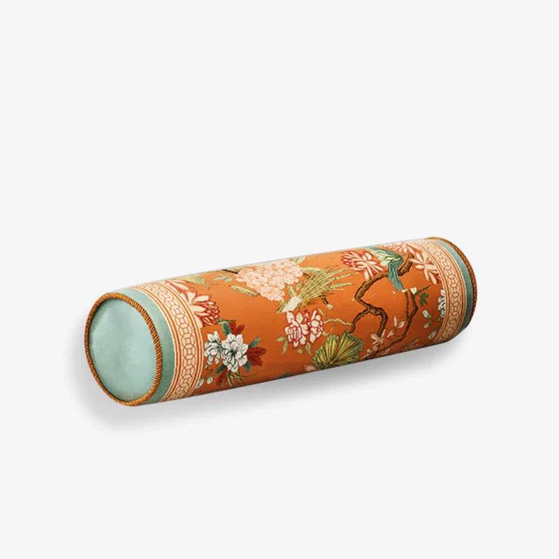 Chinoiserie Original Flowers Bolster Pillow - SinoCultural -- SJZBZ026A01