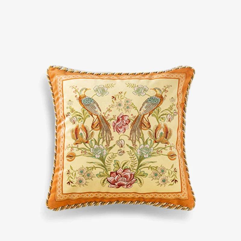 Chinoiserie Original Flowers and Birds Throw Pillow - SinoCultural -- SJZBZ059A01 -