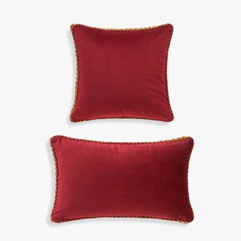 Chinoiserie Original Red Floral and Avian Throw Pillow Elysian Blooms - SinoCultural -- SJZB038A01