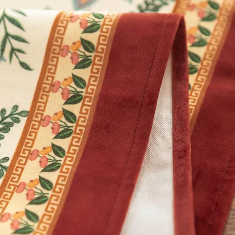 Chinoiserie Original Red Floral and Avian Throw Pillow Elysian Blooms - SinoCultural -- SJZB038A01