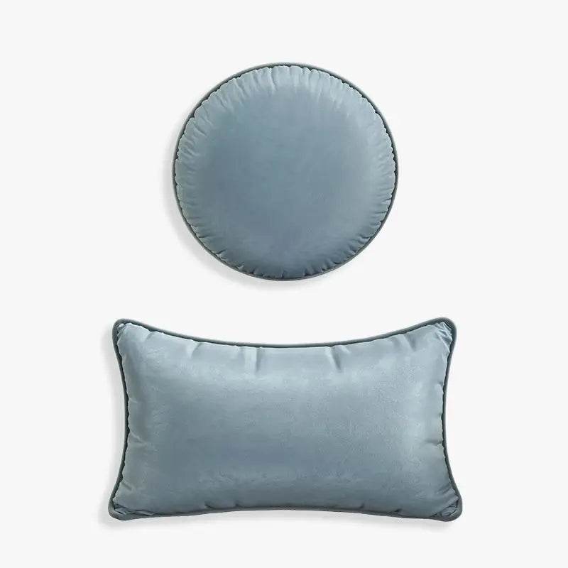 Chinoiserie Plush Fabric Original Blue Throw Pillow Orchid Courtyard - SinoCultural -- SJZB037A01 -