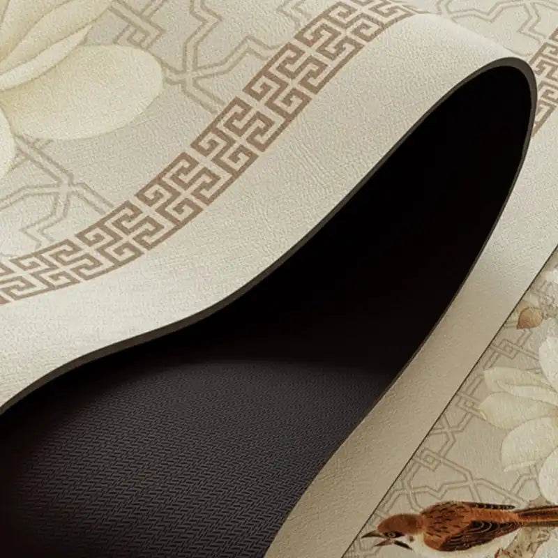 Chinoiserie Spring Blossom Vintage Leather Table Mat - SinoCultural -- TM048A15
