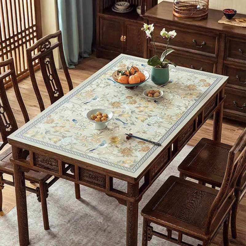 Chinoiserie Spring Blossom Waterproof Rectangular Table Mat - SinoCultural -- TM045A6060 -
