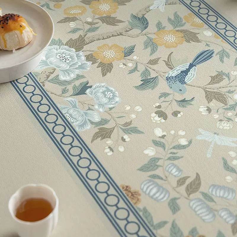 Chinoiserie Spring Blossom Waterproof Rectangular Table Mat - SinoCultural -- TM045A6060 -