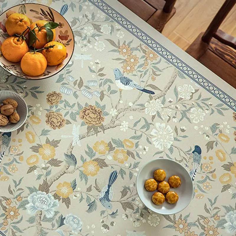 Chinoiserie Spring Blossom Waterproof Rectangular Table Mat - SinoCultural -- TM045A6060 -