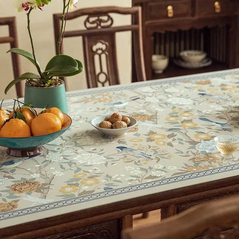 Chinoiserie Spring Blossom Waterproof Rectangular Table Mat - SinoCultural -- TM045A6060 -