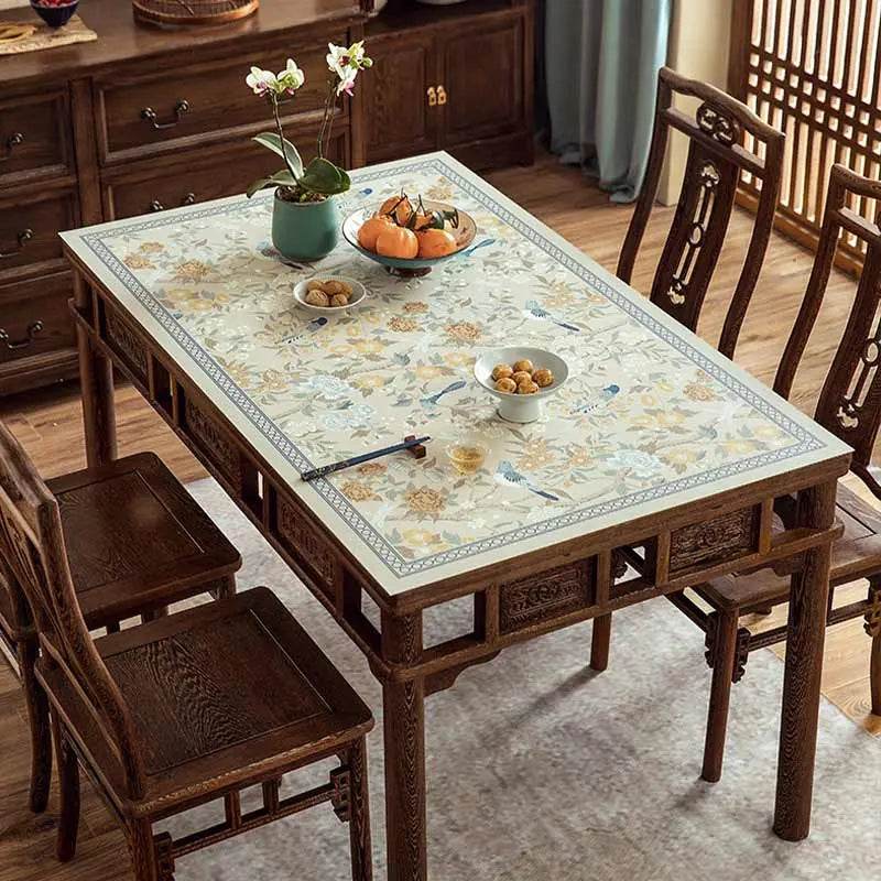 Chinoiserie Spring Blossom Waterproof Rectangular Table Mat - SinoCultural -- TM045A6060 -