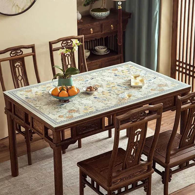 Chinoiserie Spring Blossom Waterproof Rectangular Table Mat - SinoCultural -- TM045A6060 -