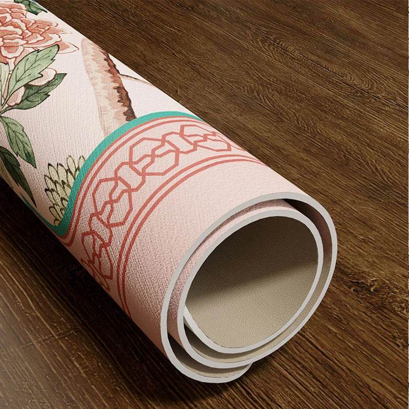 Chinoiserie Spring Powder Pink Silicone Diatom Tea Table Mat Runner - SinoCultural -- TM033A15
